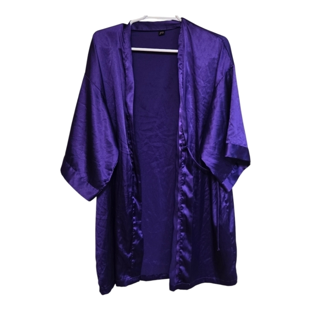 Victoria’s Secret Purple Satin Kimono Robe M/L Sleepwear